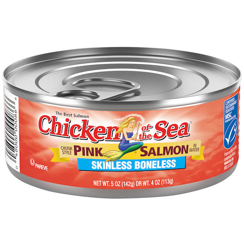 Chicken Of The Sea Skinless and Boneless Pink Salmon In Water, 5 Ounces, 24 Per Case